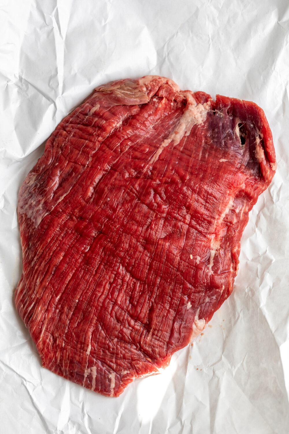 flank steak on butcher paper