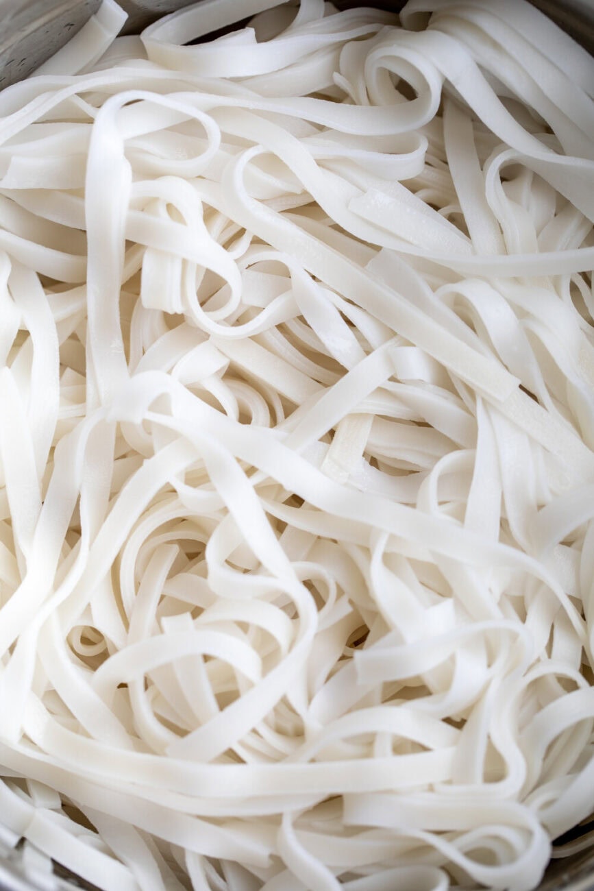 cooked rice noodles.