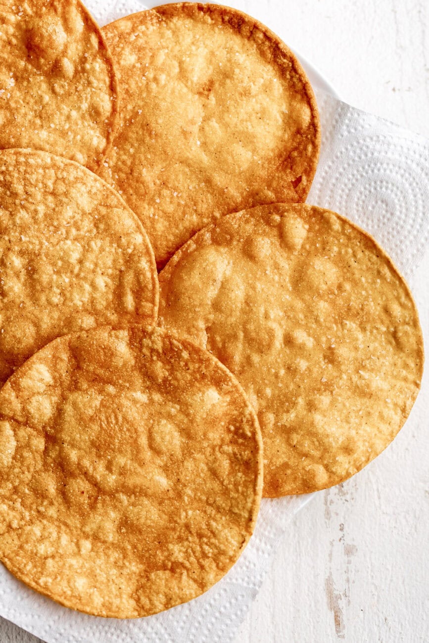 crispy tostada shell.