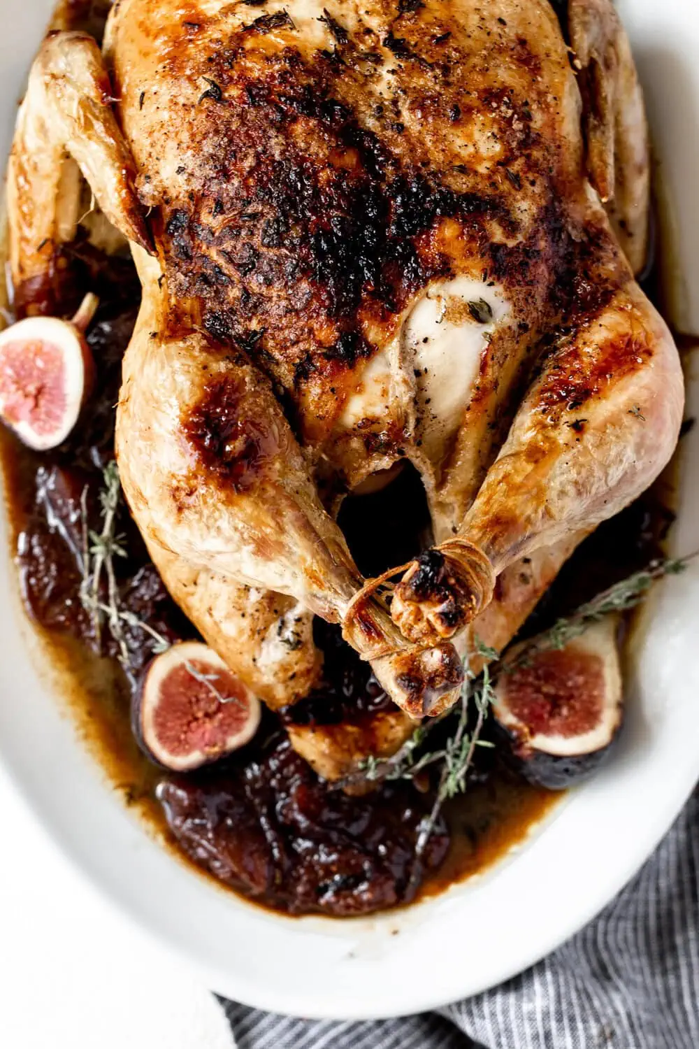Roast Chicken with Caramelized Onions and Figs in a Port Wine sauce