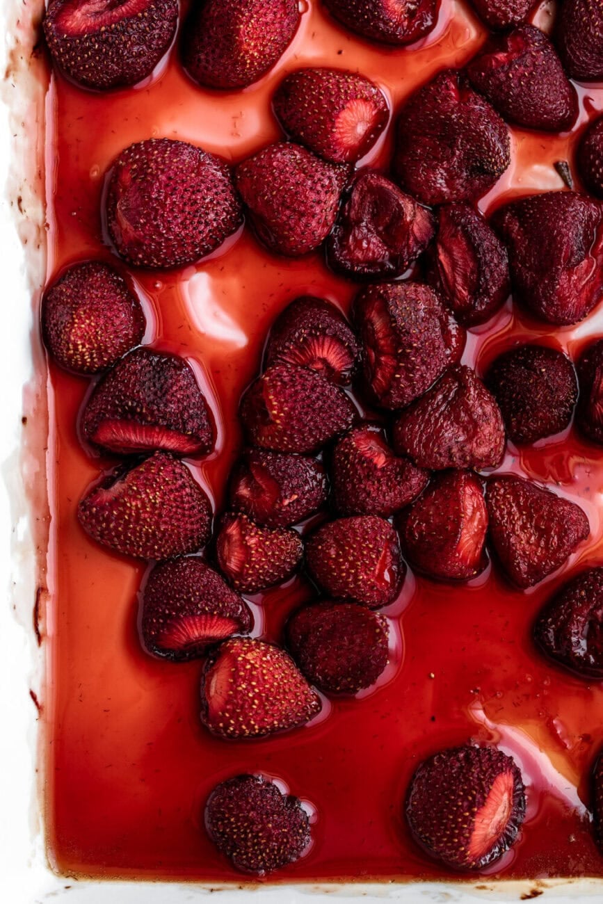 oven roasted strawberries.
