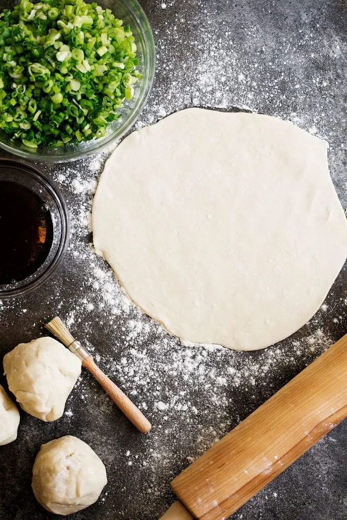 dough rolled out step 1