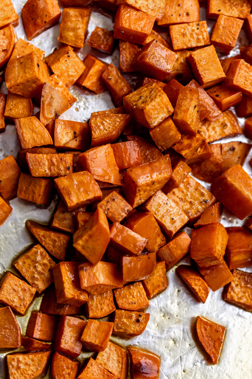 roasted diced sweet potatoes