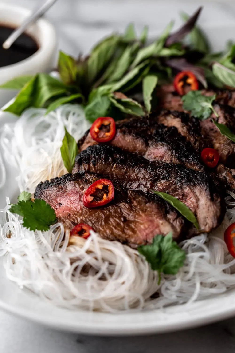 Thai Lime Beef over Bean Thread Noodles