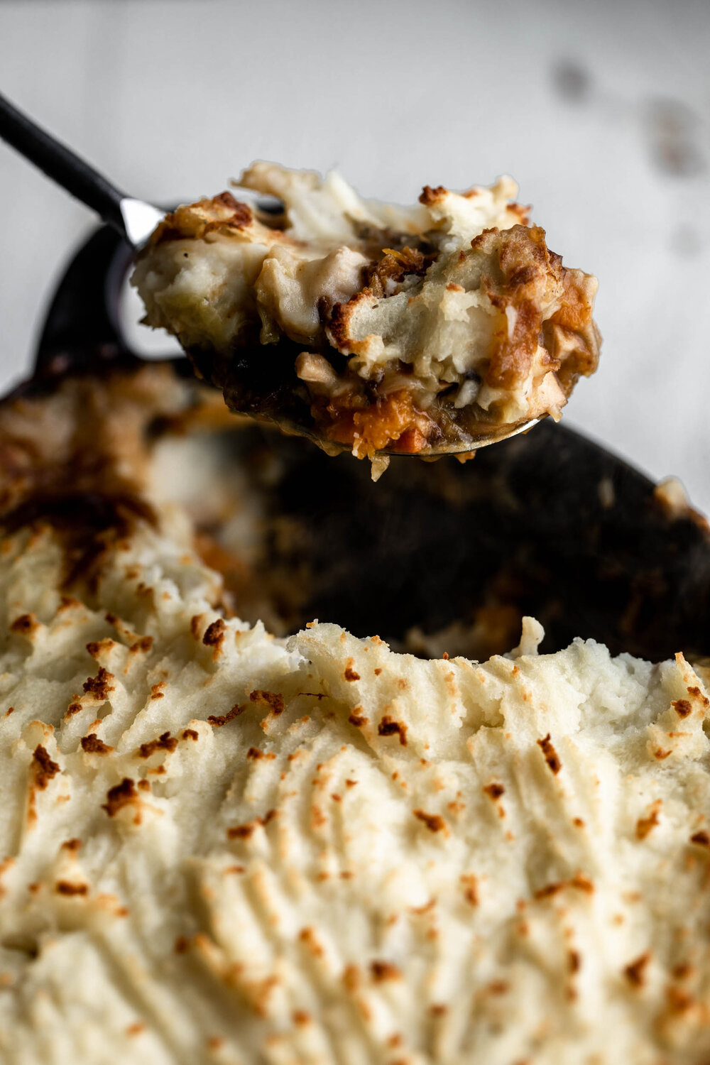 thanksgiving leftover shepherd's pie using mashed potatoes and turkey