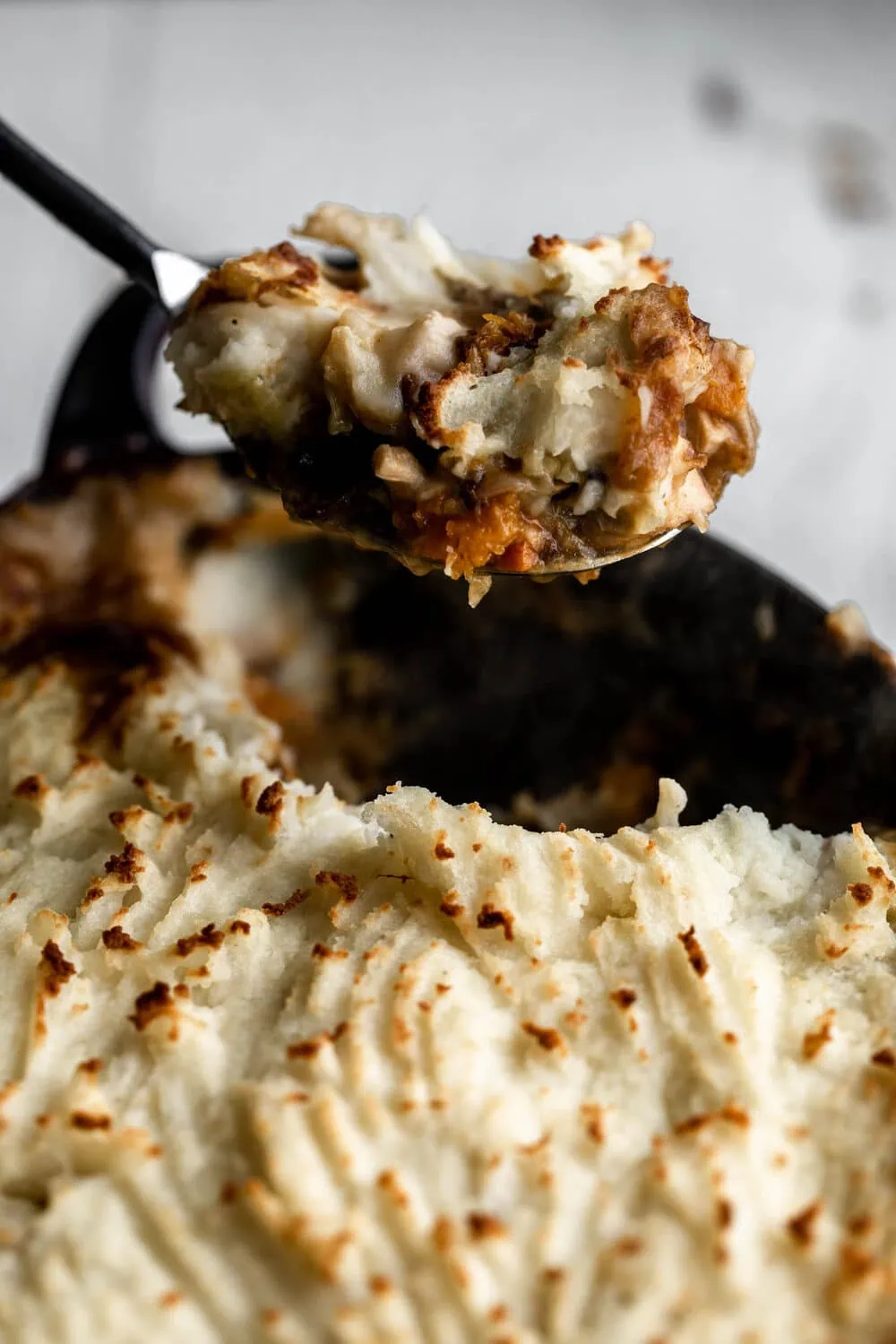 thanksgiving leftover shepherd's pie using mashed potatoes and turkey