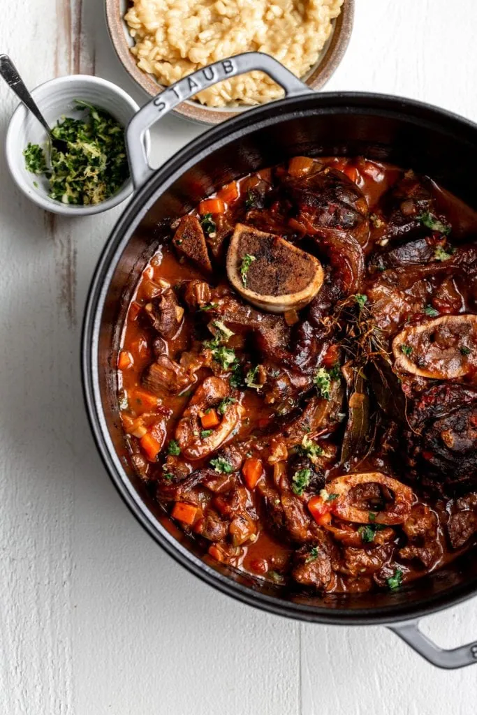 Osso Buco with Gremolata in dutch oven.