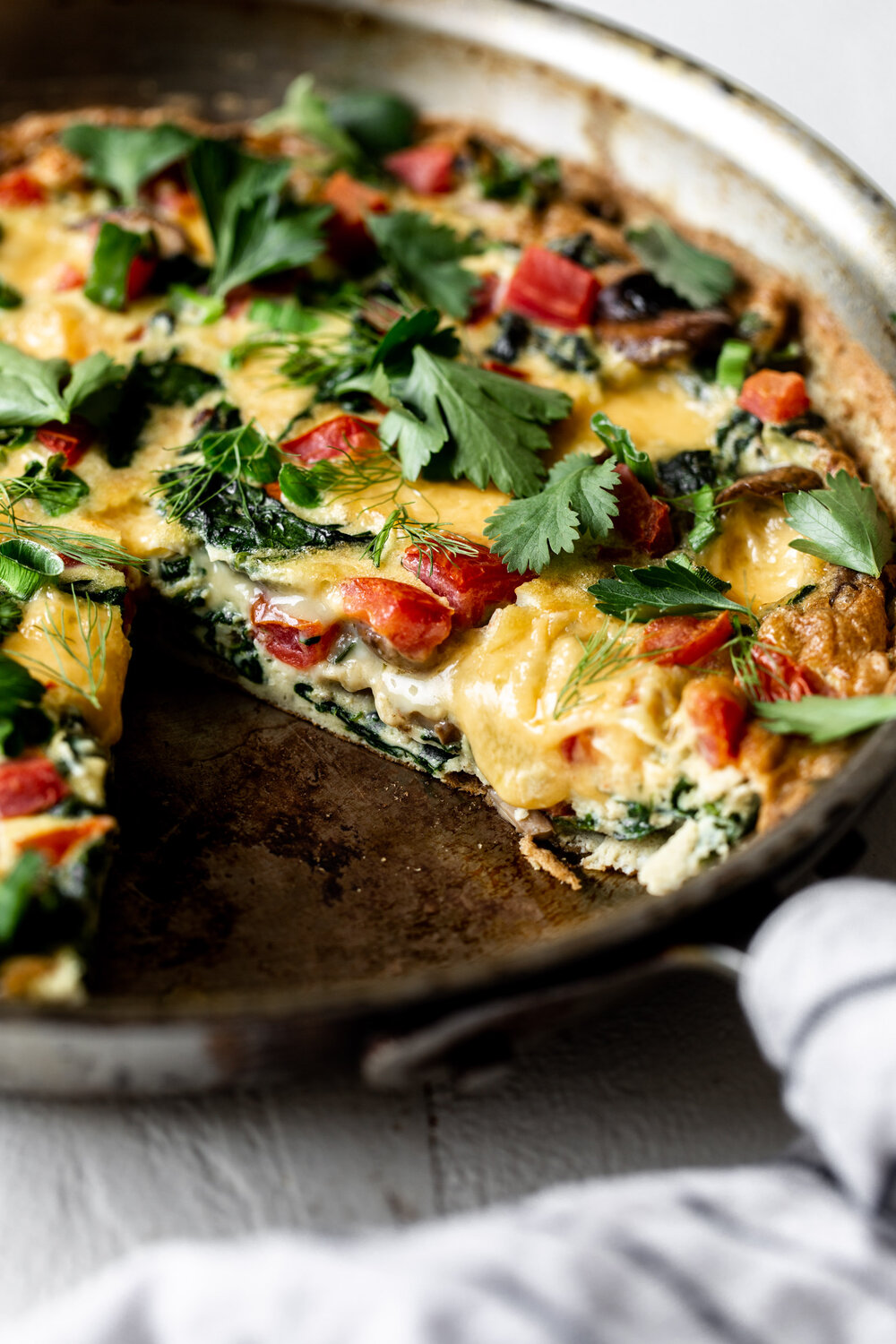 Veggie Fritatta cut