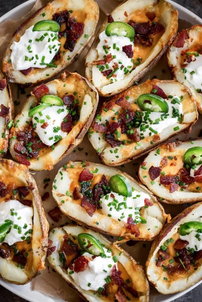 super bowl roundup Cheesy Game Day Potato Skins