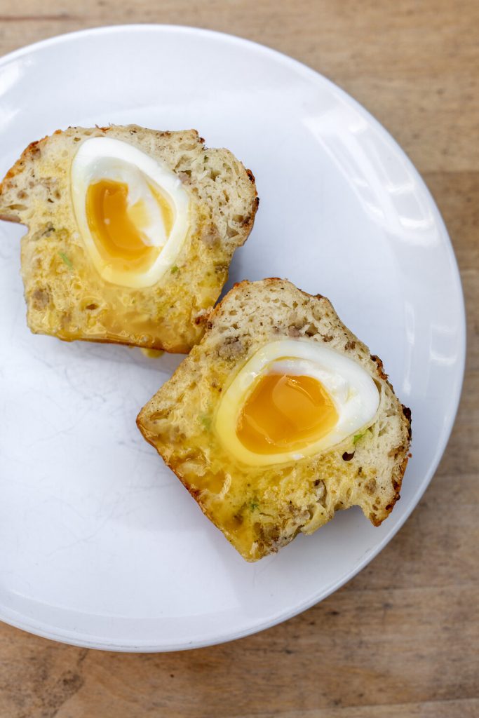 scotch egg muffin from Valencia Street in the Mission District San francisco