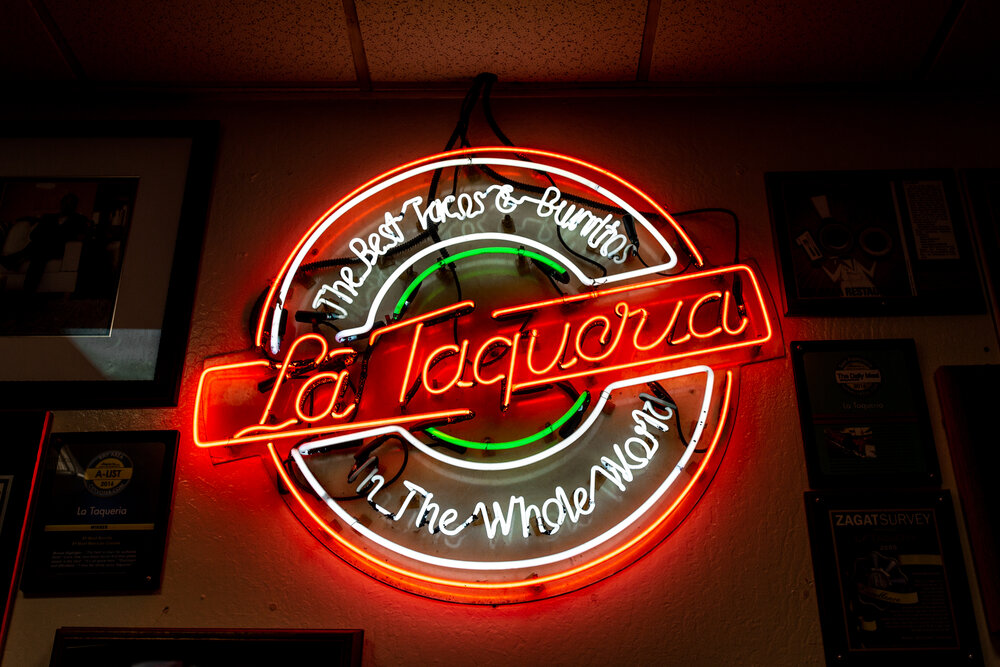 la taqueria neon sign