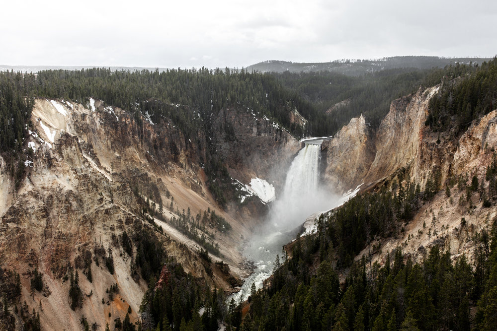 Yellowstone national park Montana waterfall