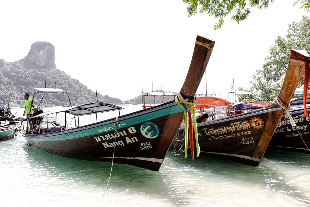 boats railay beach thailand