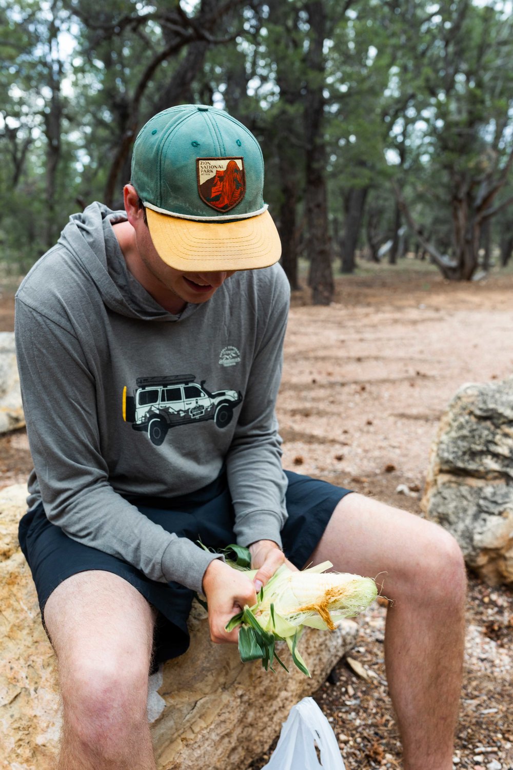 shucking corn