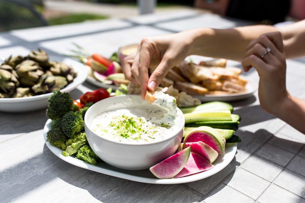 american lamb appetizer spread dips cooking with cocktail rings for Mediterranean Backyard BBQ