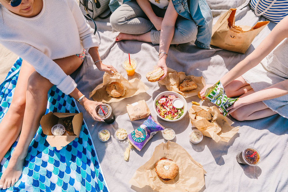 women eating for the best day in Westside of Los Angeles