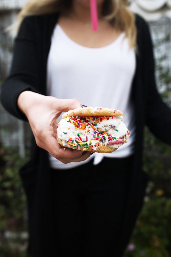 ice cream sandwich with sprinkles