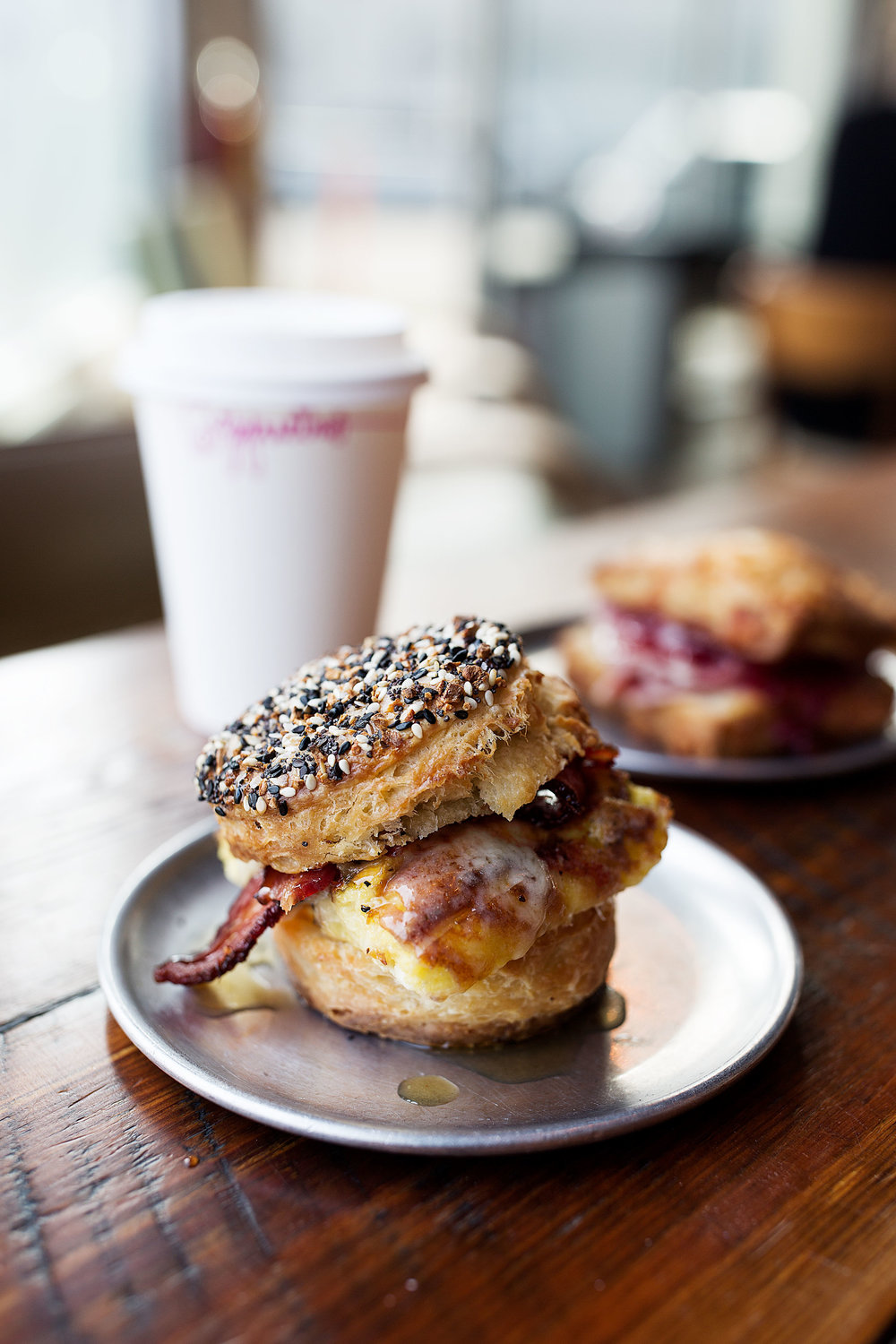 back in the day bakery everything biscuit with bacon egg and cheese