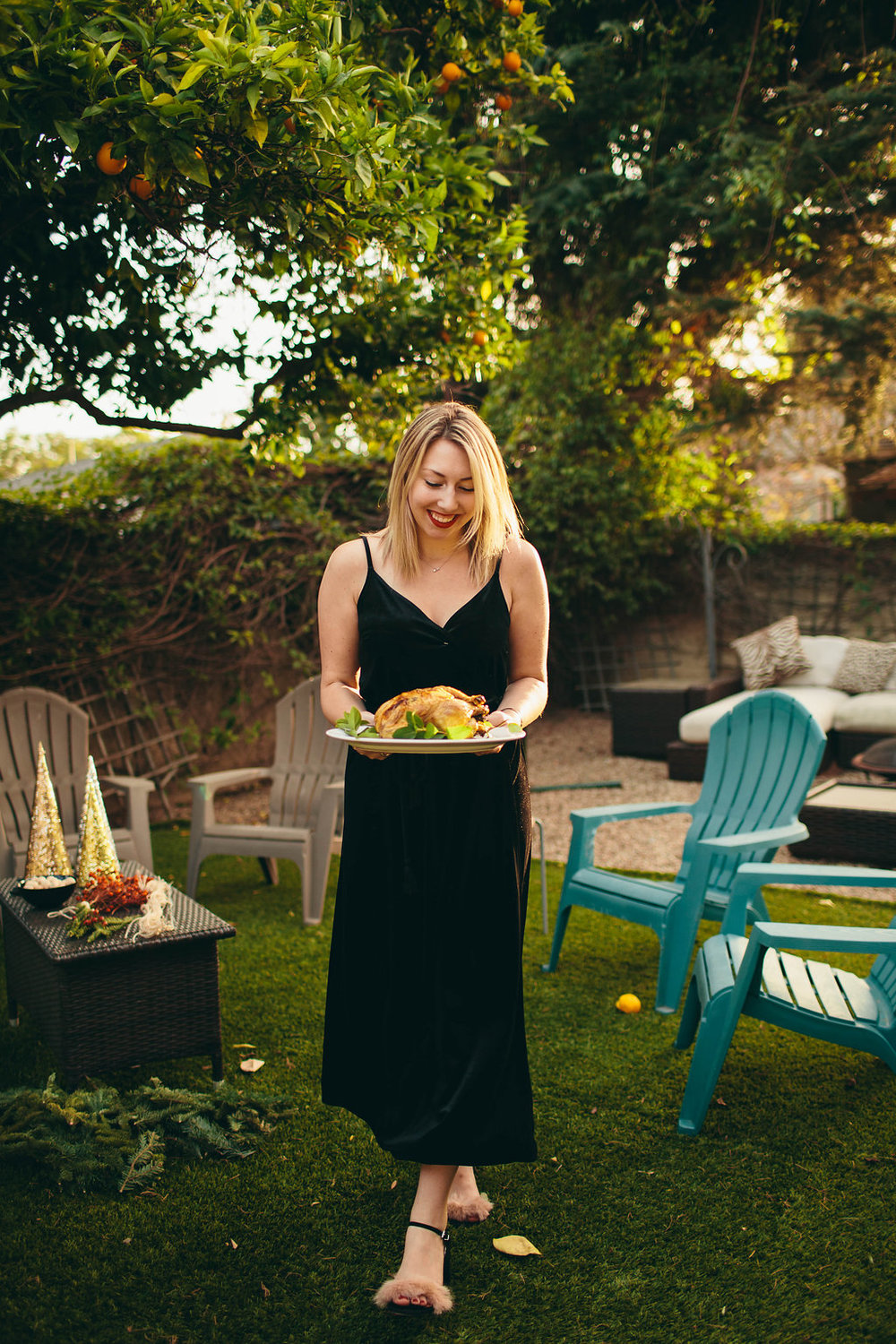 kylie holding chicken