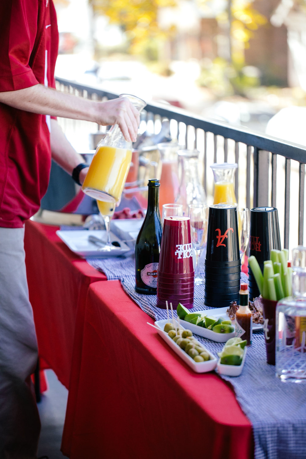 mimosa bar at alabama tailgate