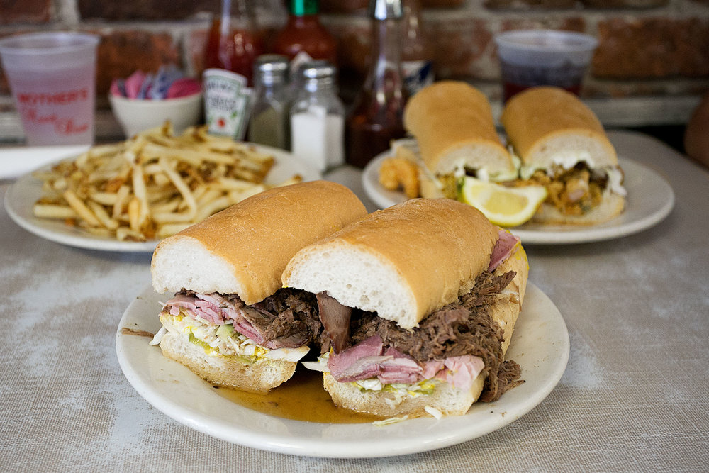 mothers restaurant po boy sandwich