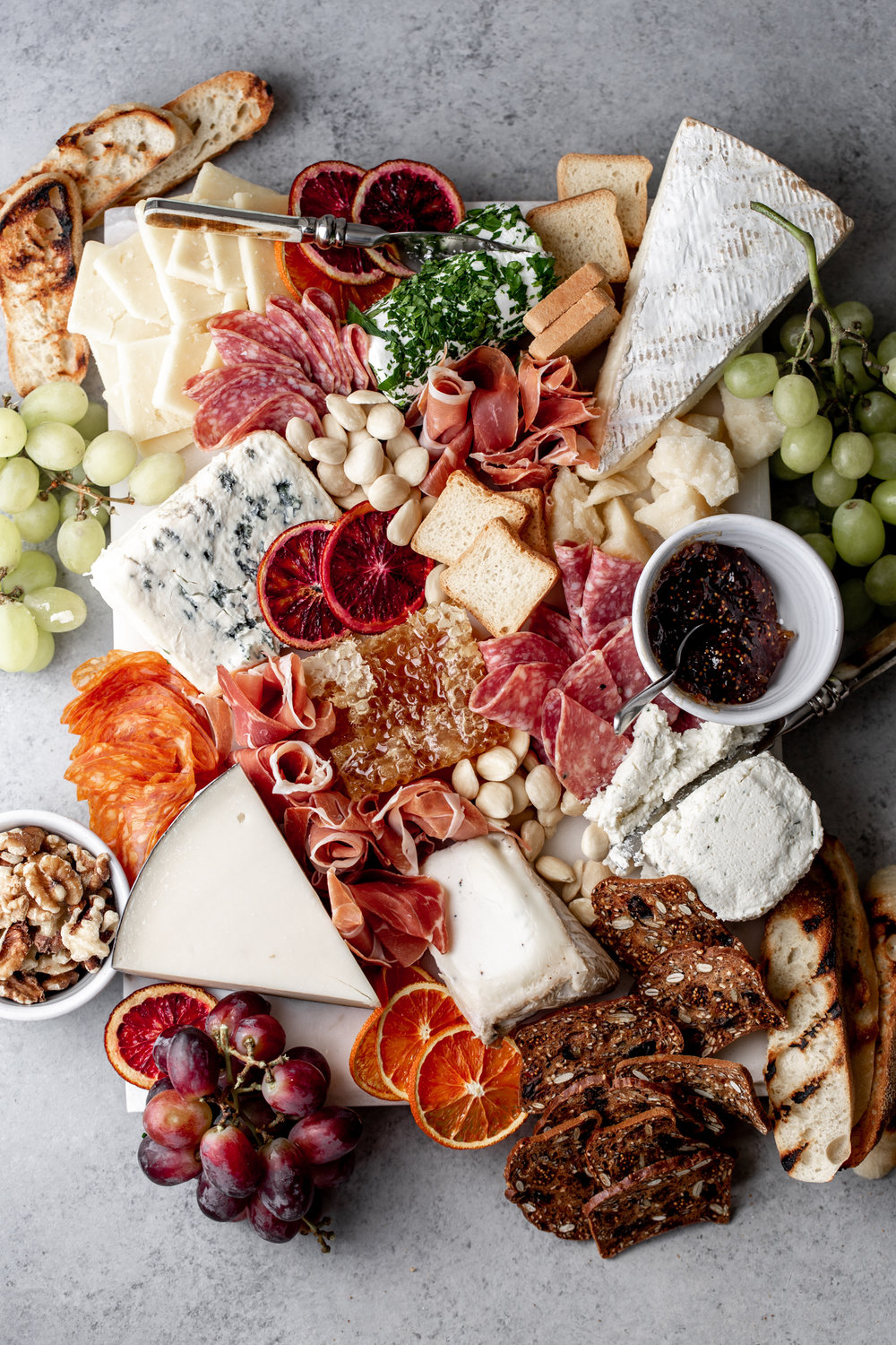 entertaining cheese and charcuterie spread from cooking with cocktail rings