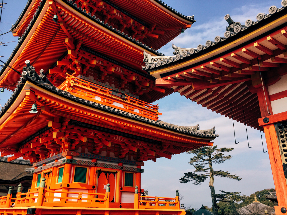 Gates of the Kiyomizu-dera, a buddist temple in Kyoto