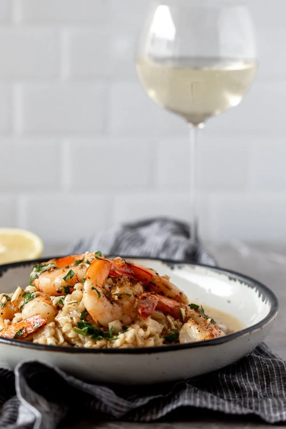 shrimp scampi risotto recipe from cooking with cocktail rings