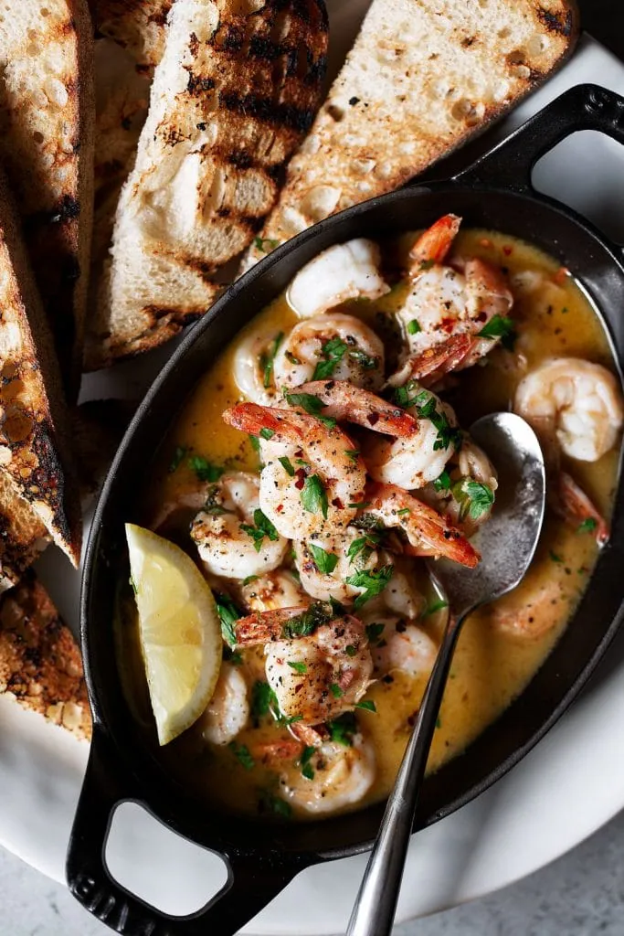 shrimp scampi toasts