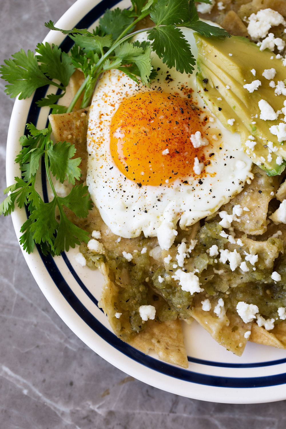 chilaquiles verdes with a fried sunny side up egg recipe 