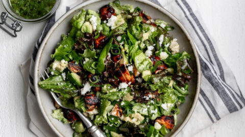 Southwest Salad with BBQ Chicken black beans and corn.