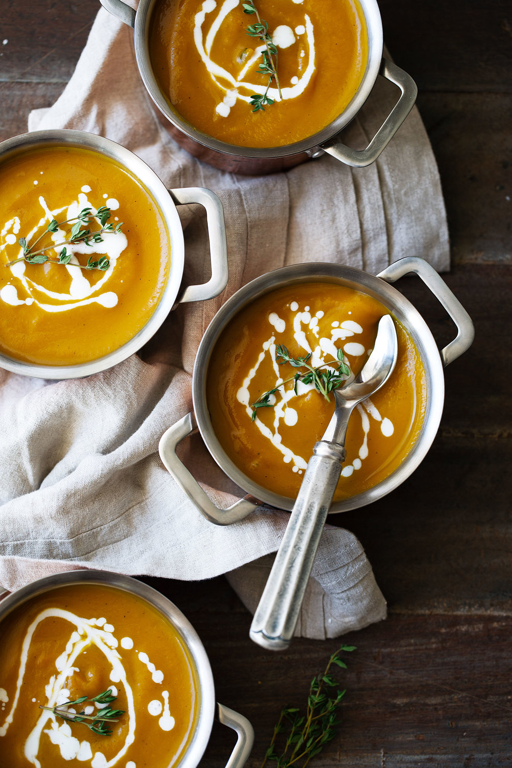 Butternut Squash Soup with Maple Cream recipe from cooking with cocktail rings