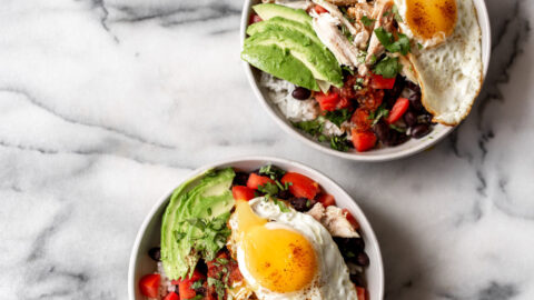 shredded chicken and rice bowl recipe.