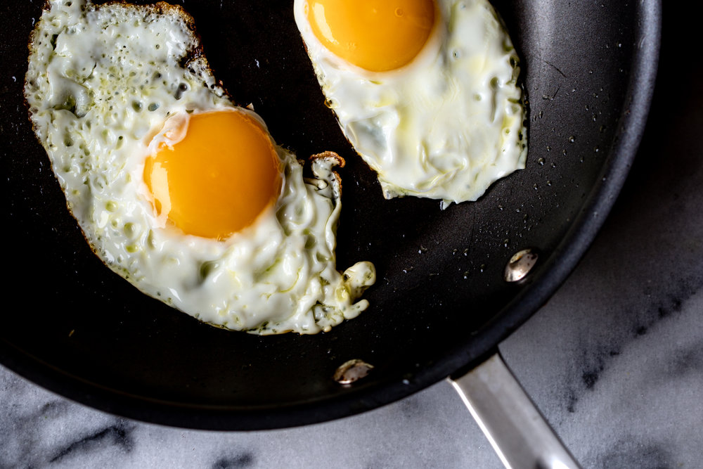 pan fried sunny side up eggs