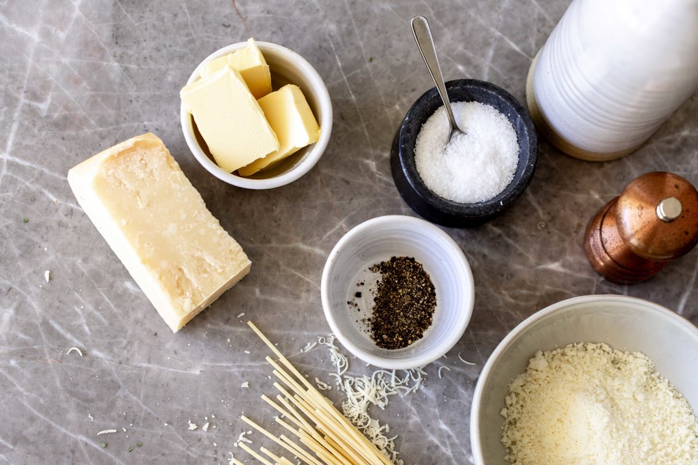 cacio e pepe ingredients grated cheese butter black pepper