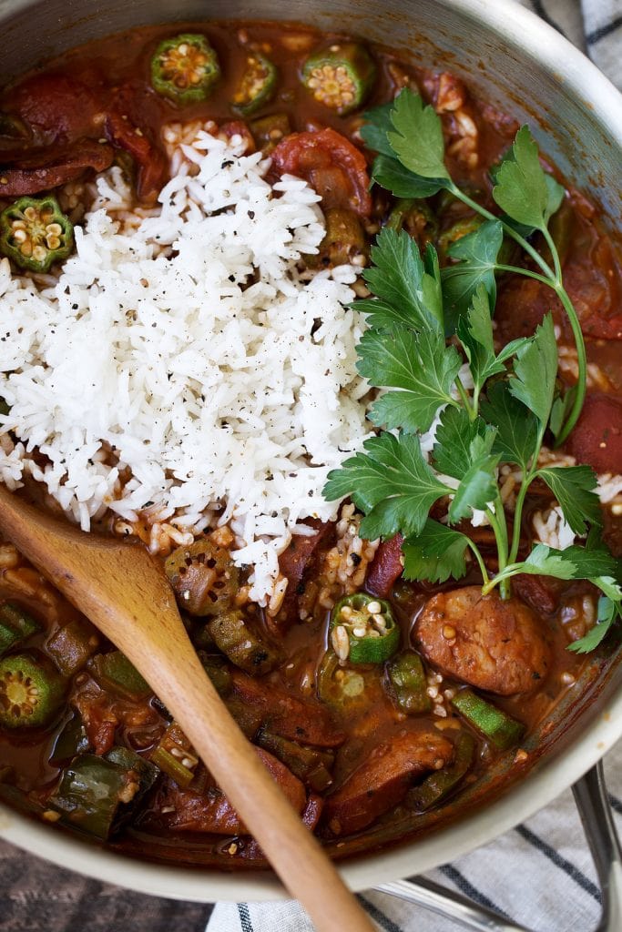 Creole Jambalaya Cooking with Cocktail Rings