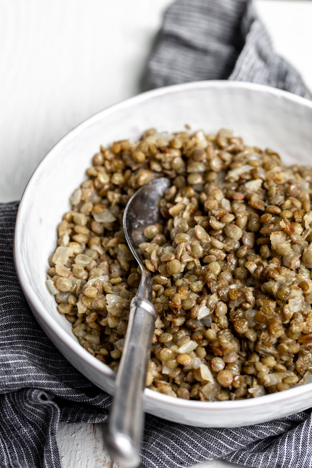 refried lentils with diced onions and spices