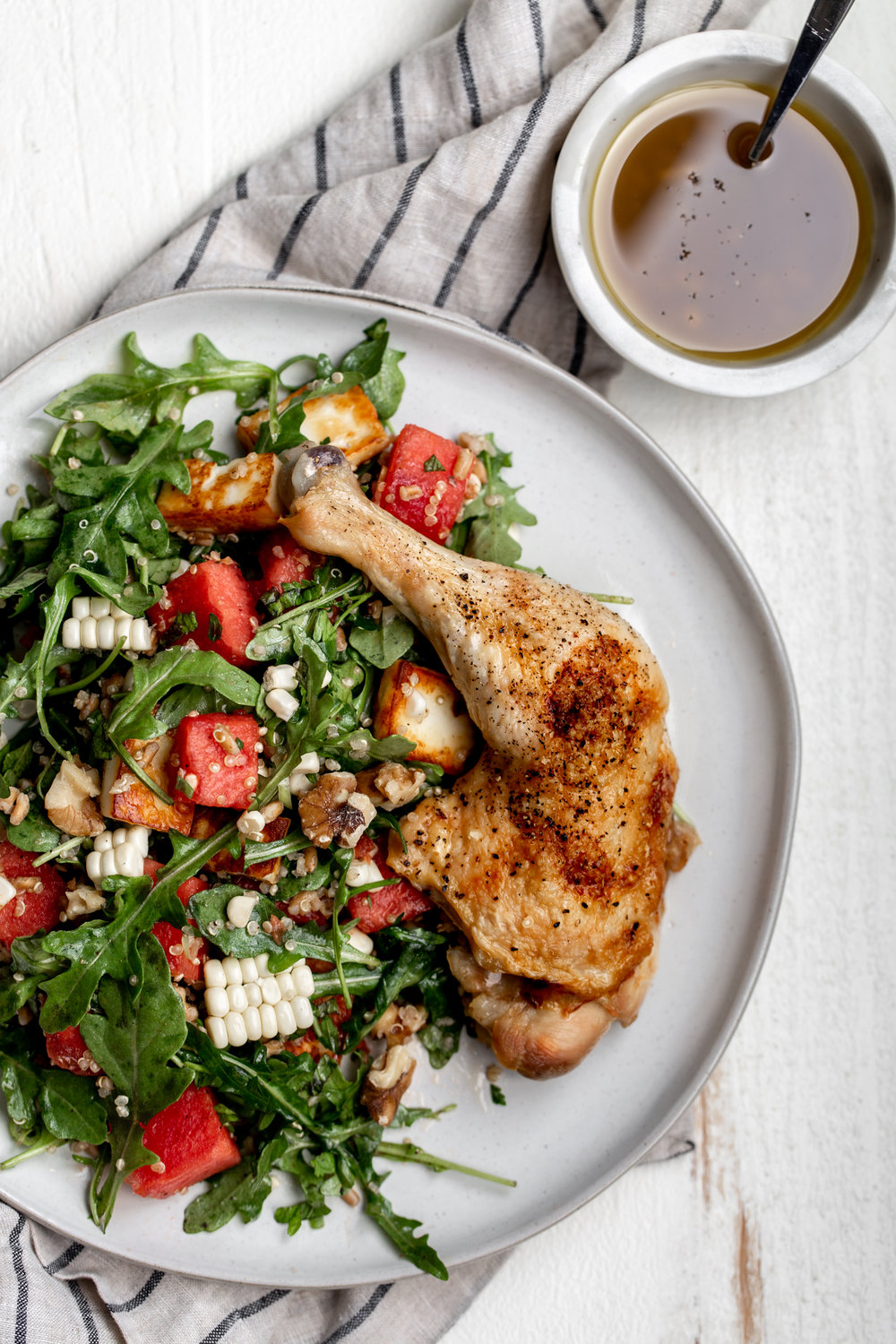 watermelon salad with grilled halloumi cheese recipe with chicken leg