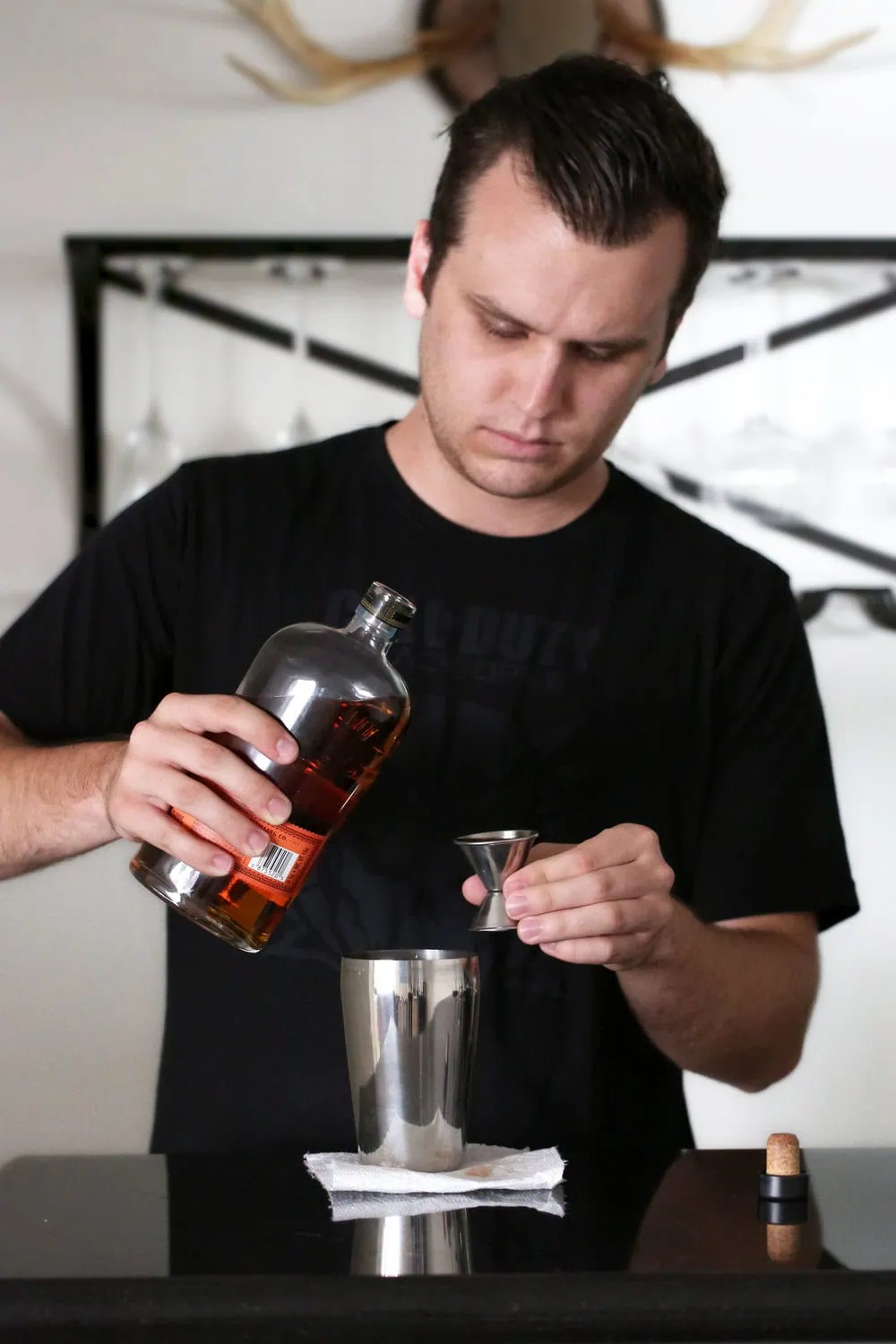 bartender mixing old fashioned