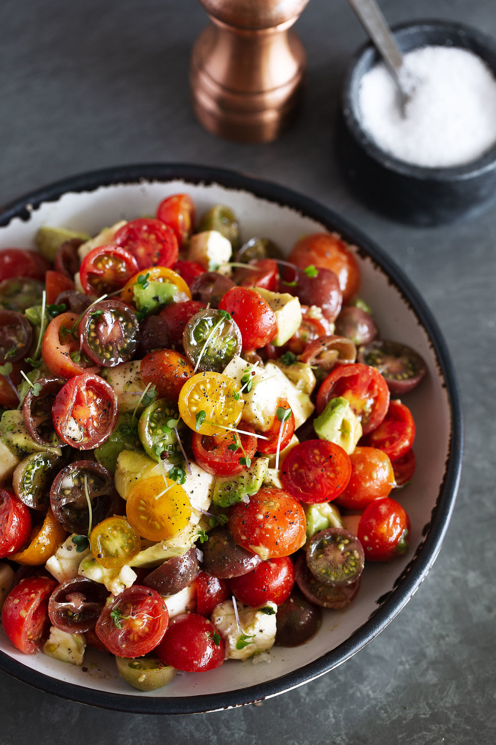 tomato avocado mozzarella salad recipe from cooking with cocktail rings