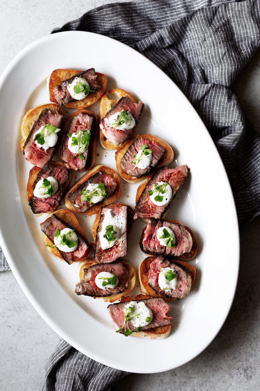 grilled ribeye steak and boursin cheese crostini recipe from cooking with cocktail rings food.