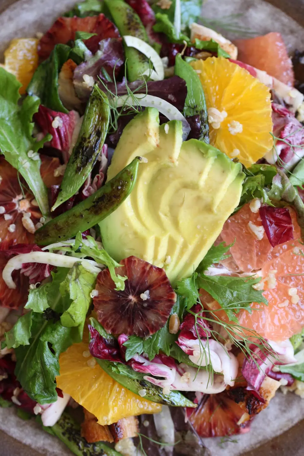 summer citrus salad closeup