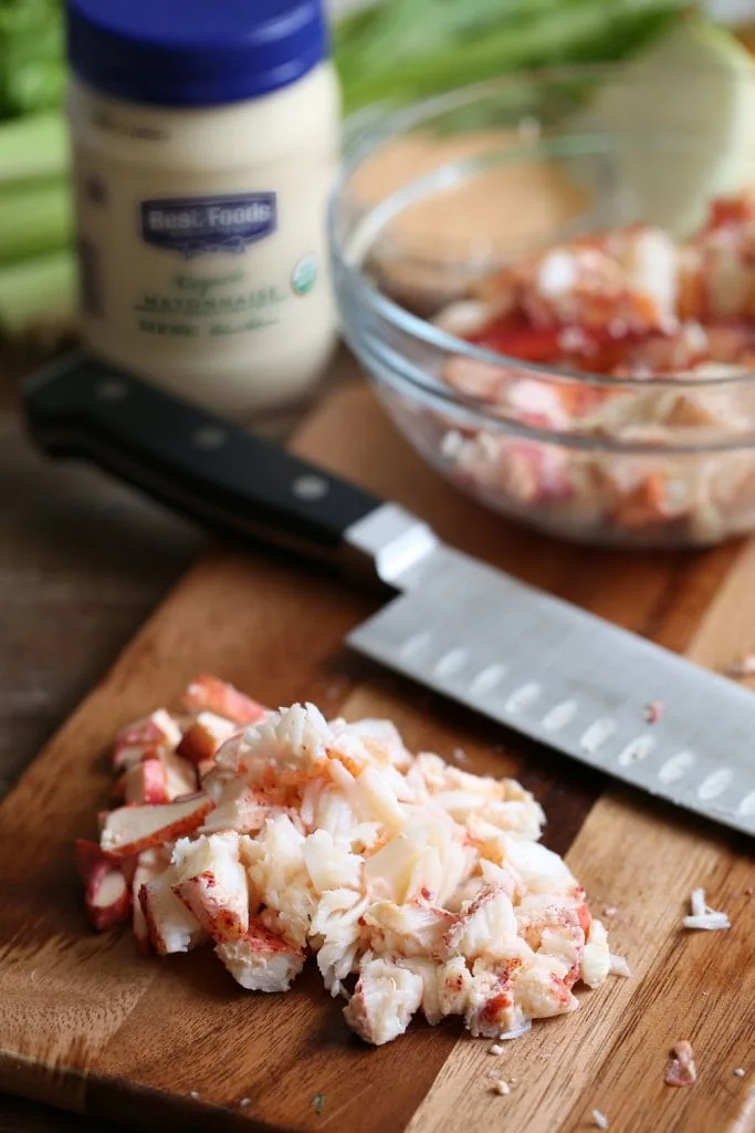 chopped cooked lobster meat
