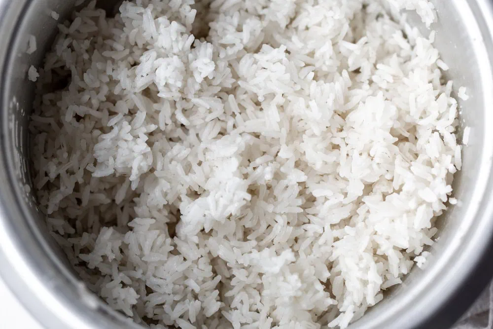 cooked white rice