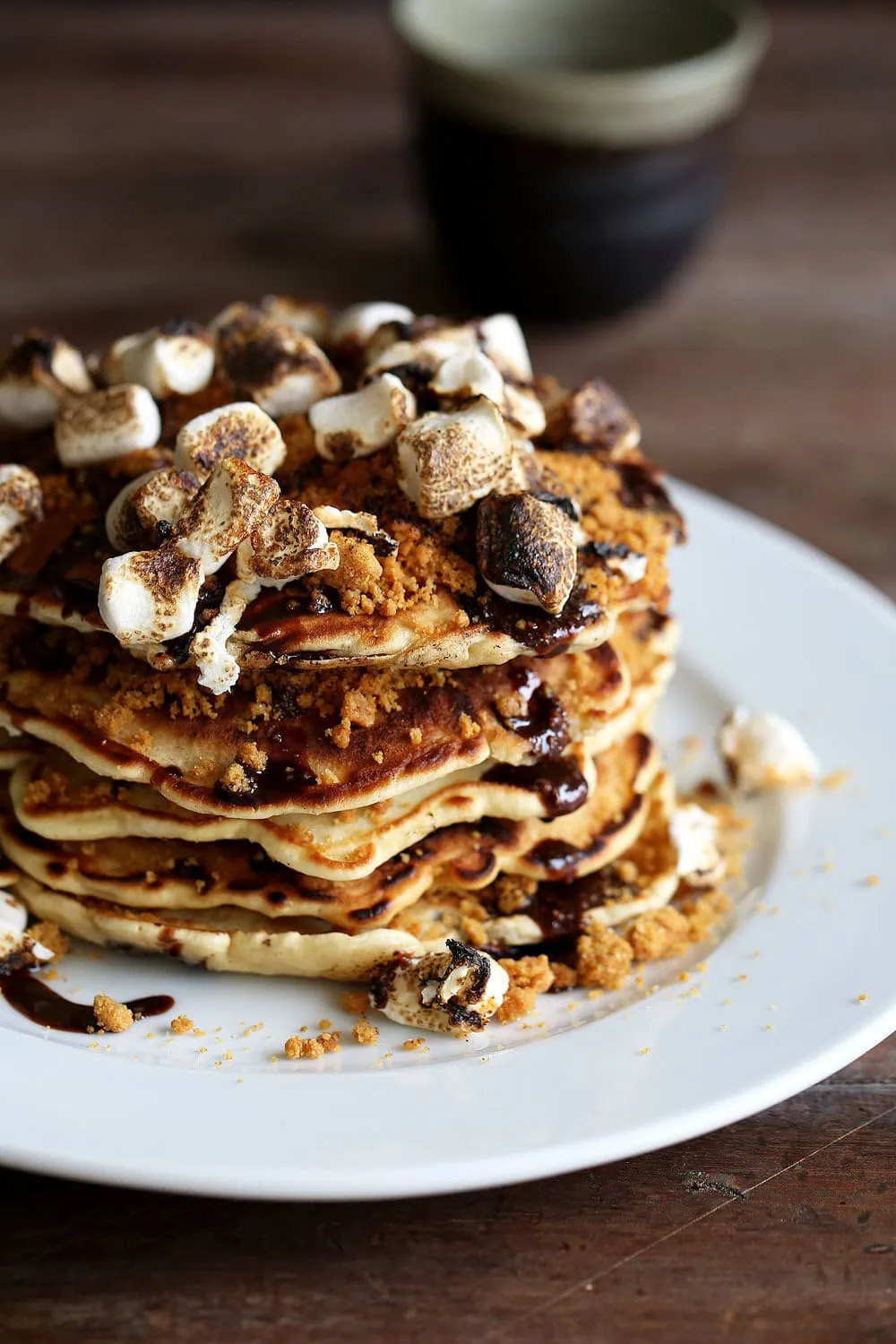 smores pancake stack
