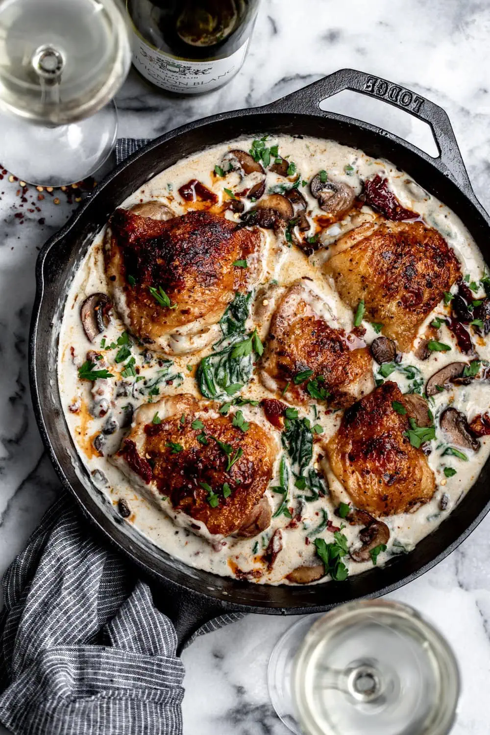 Chicken Florentine recipe from cooking with cocktail rings