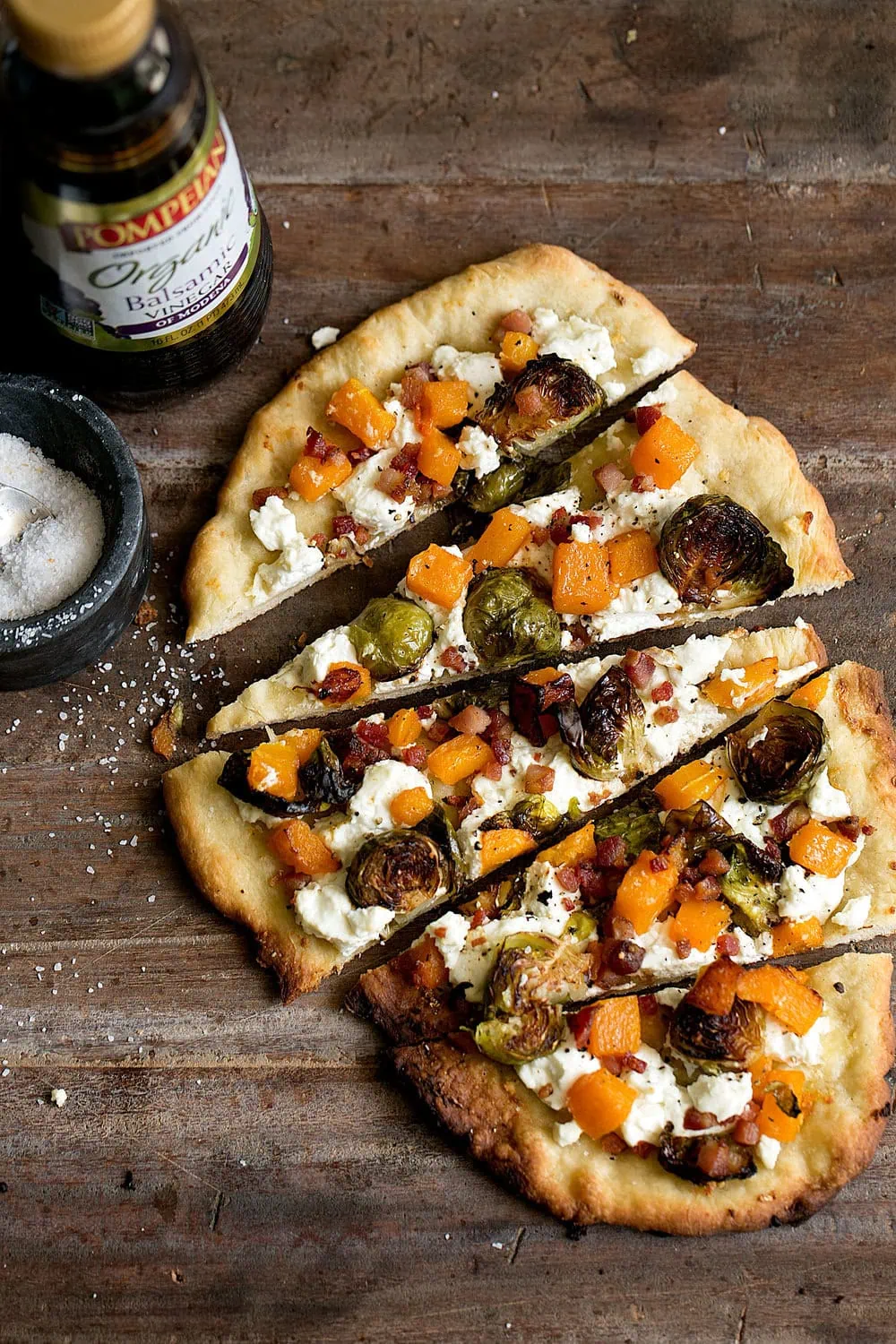 Roasted Butternut Squash & Balsamic Brussels Sprout Flatbread Pizza sponsored