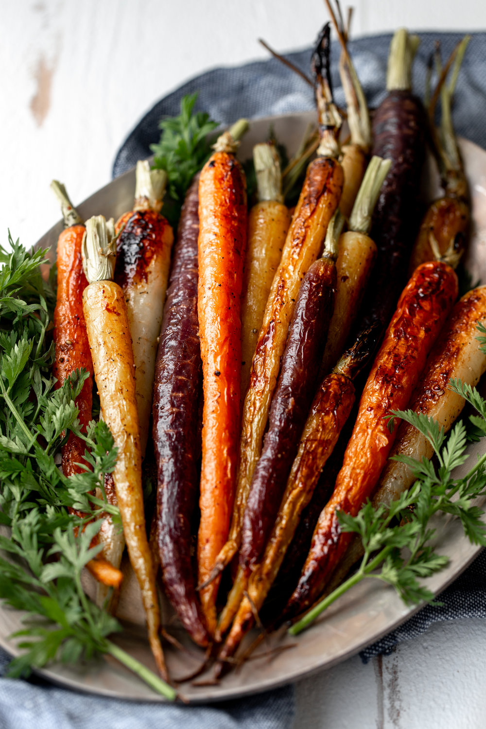 honey roasted carrots recipe from cooking with cocktail rings closeup