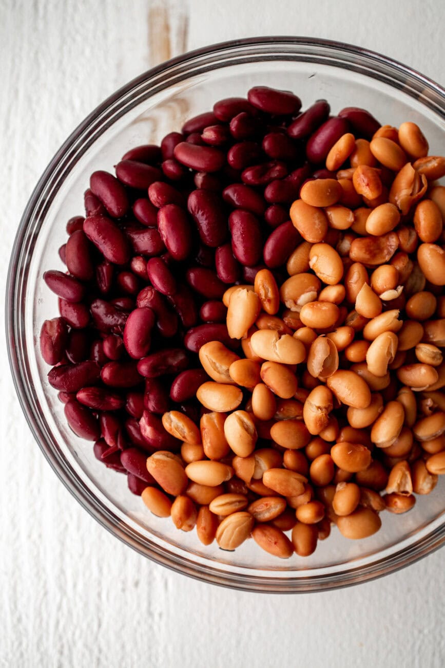 pinto beans and kidney beans.