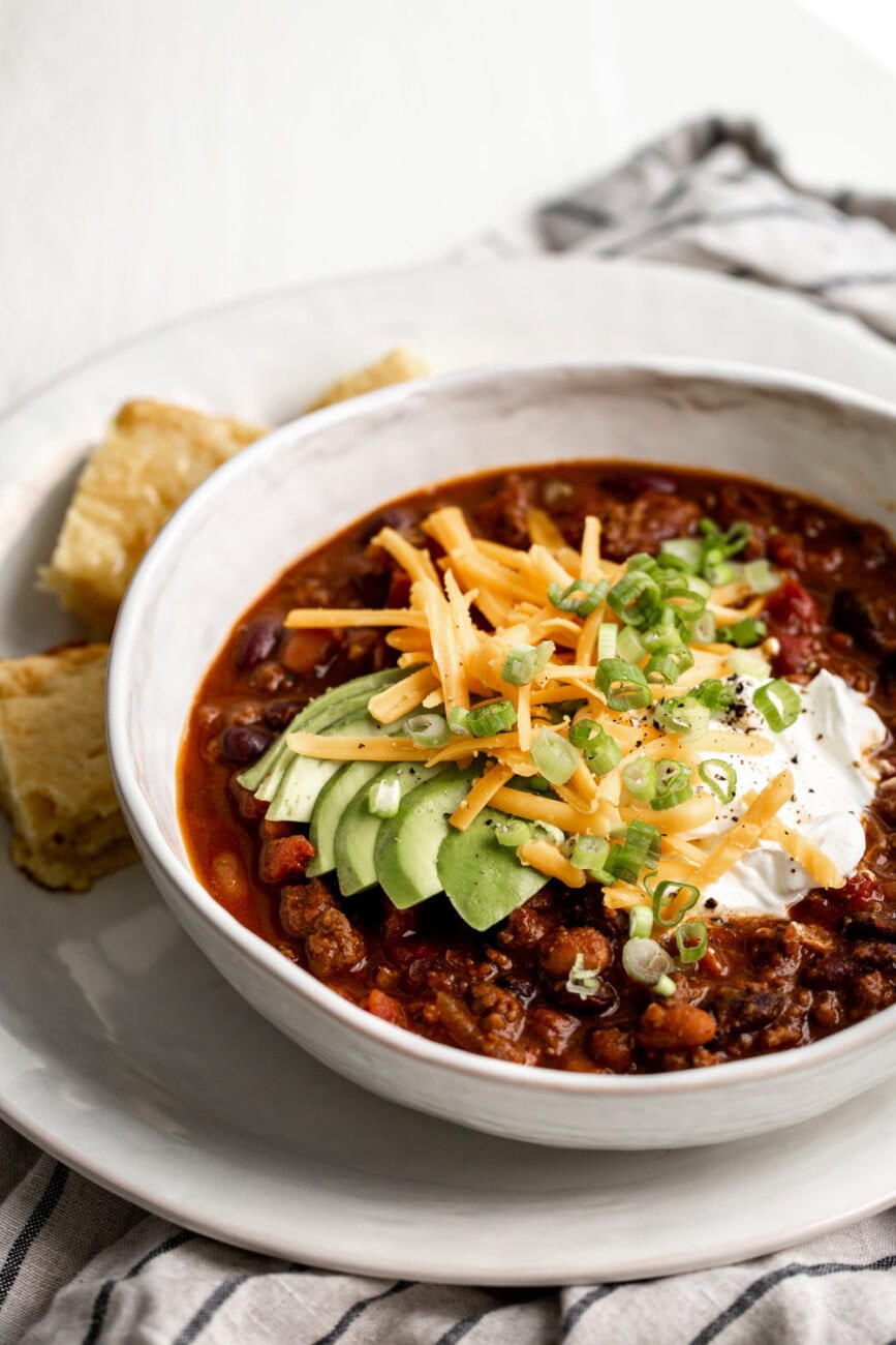 classic beef chili recipe with cornbread.